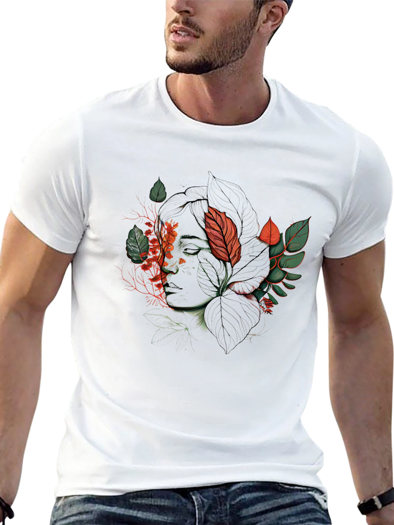 Botanical Portrait Graphic Tee - Stylish Comfort
