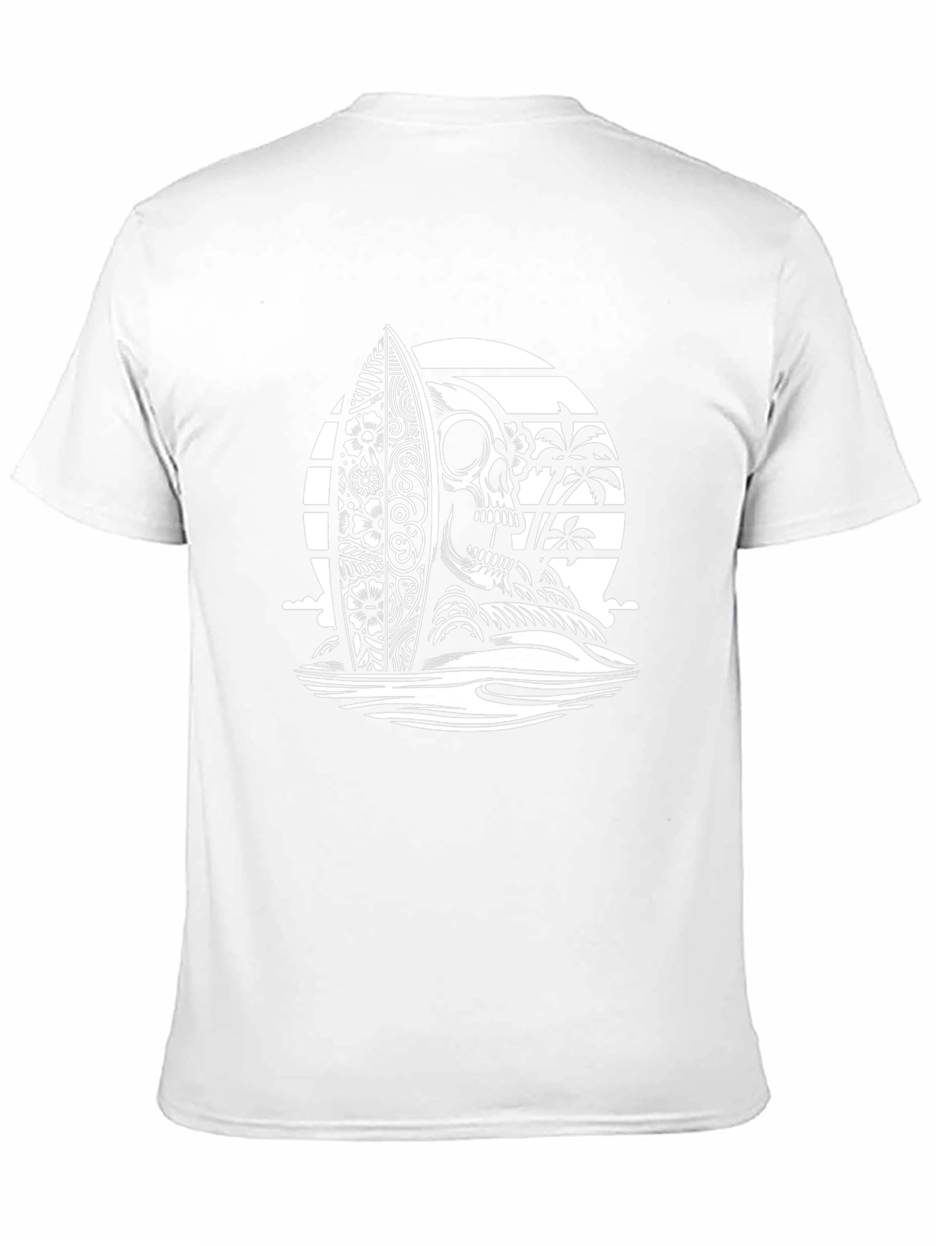 Skull Surfboard Graphic Tee - Black