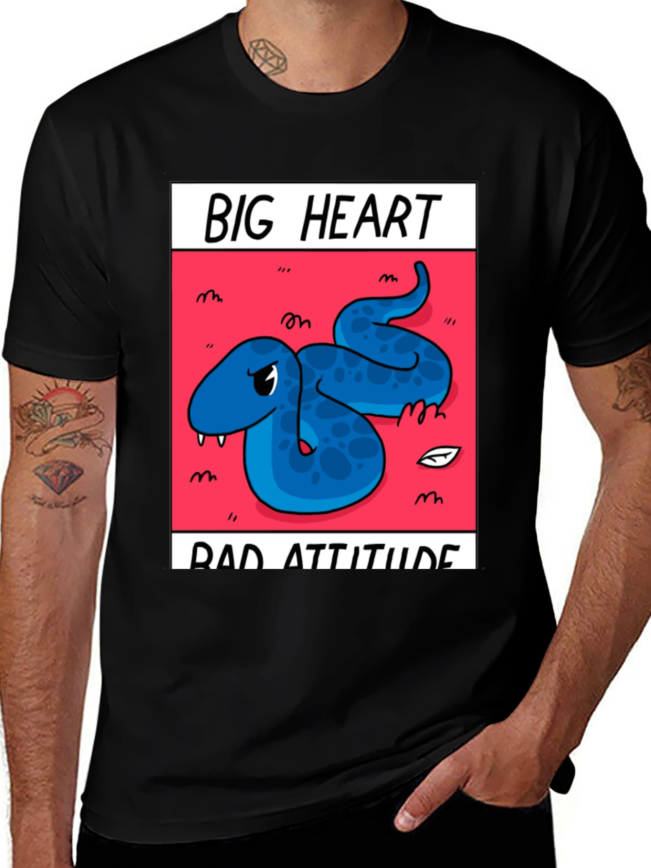Big Heart Bad Attitude Graphic Tee - Black