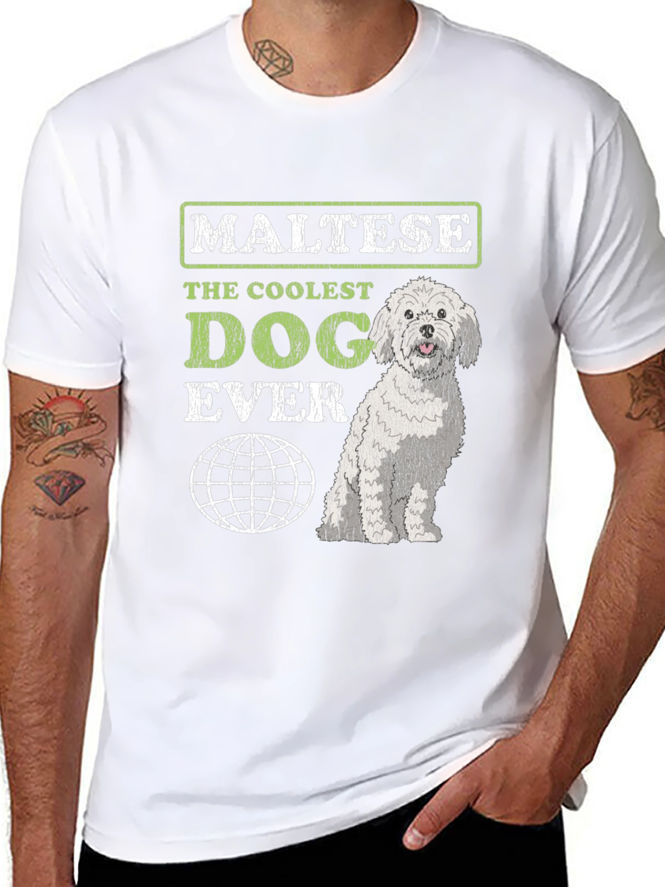 Maltese Coolest Dog Ever Graphic T-Shirt