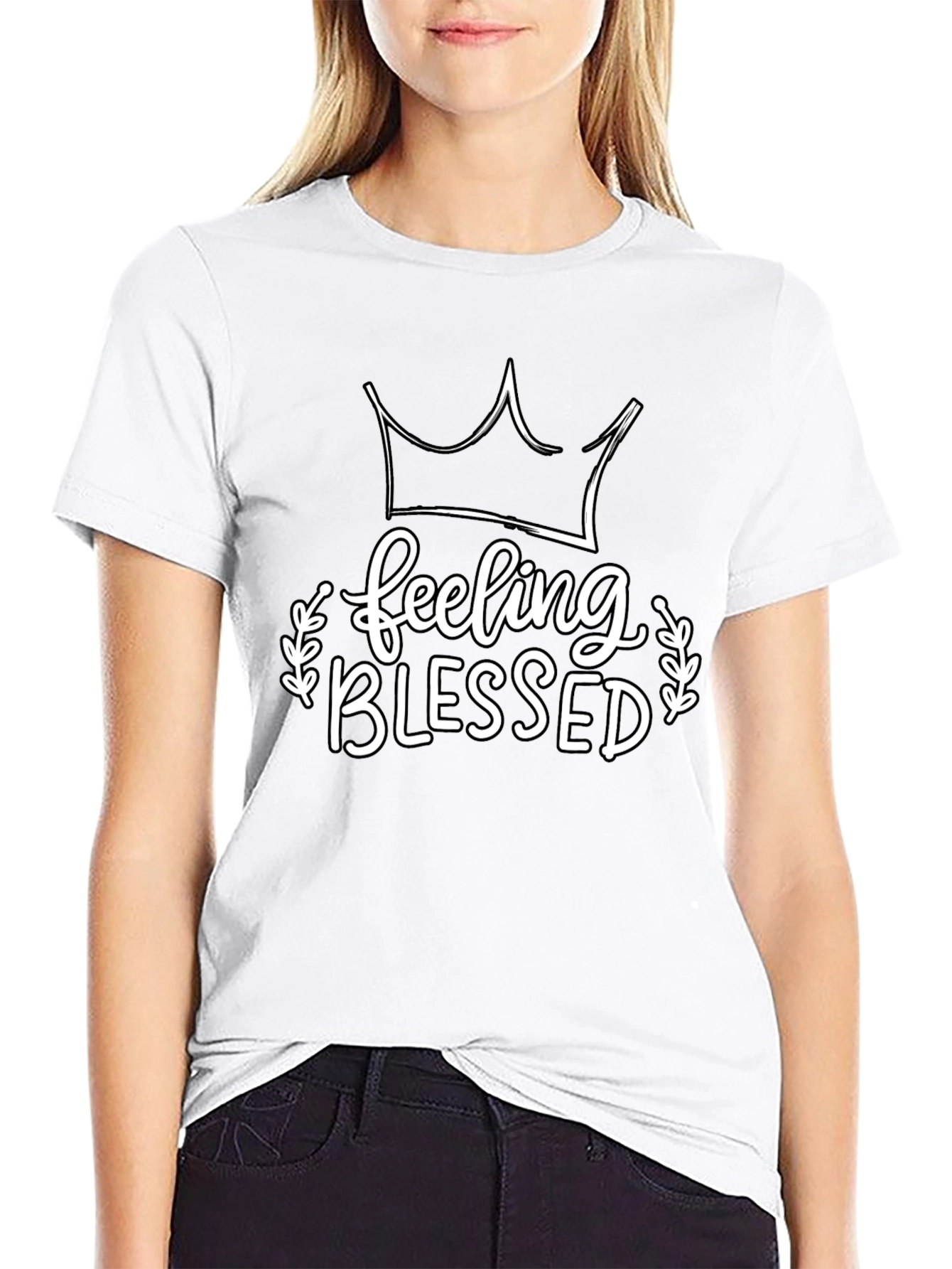 Feeling Blessed Graphic Tee - Black Casual T-Shirt