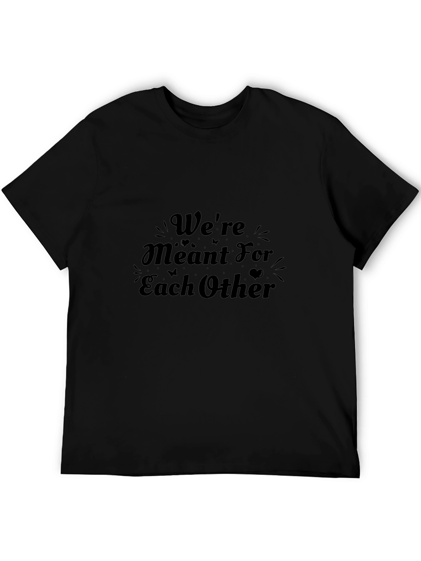Romantic Meant For Each Other Black T-Shirt