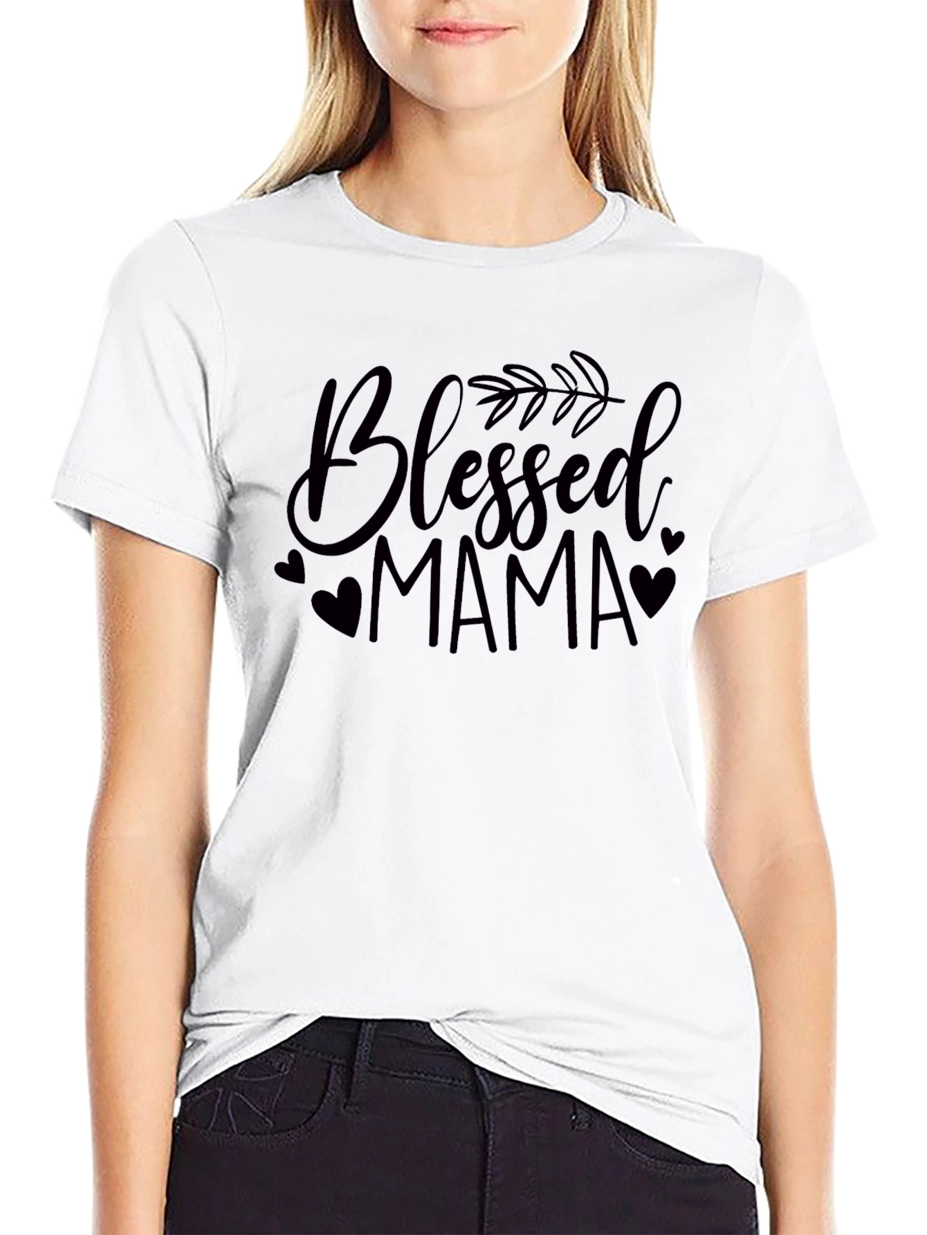 Blessed Mama Graphic Tee - Black Casual Shirt