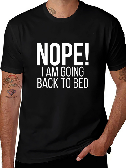 Nope! Back To Bed Graphic Tee -  Unisex Black T-Shirt