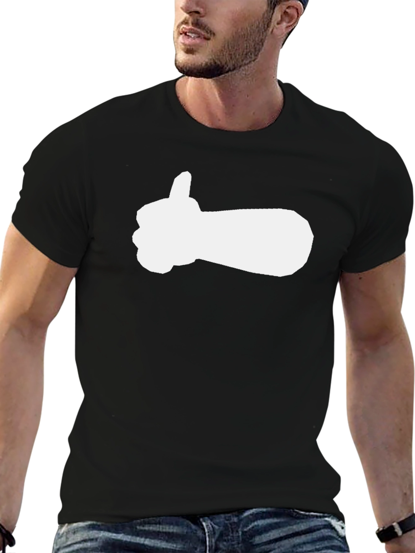 Thumbs Up Graphic Tee - Black Casual Shirt