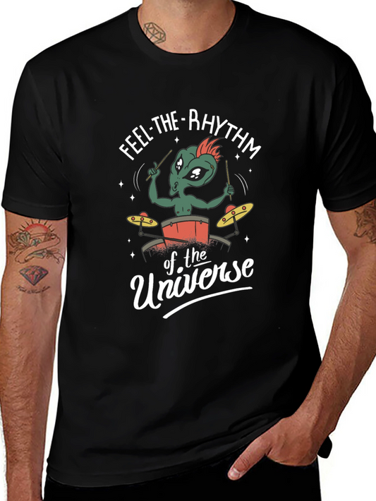 Alien Drummer T-Shirt - Feel the Rhythm of the Universe!