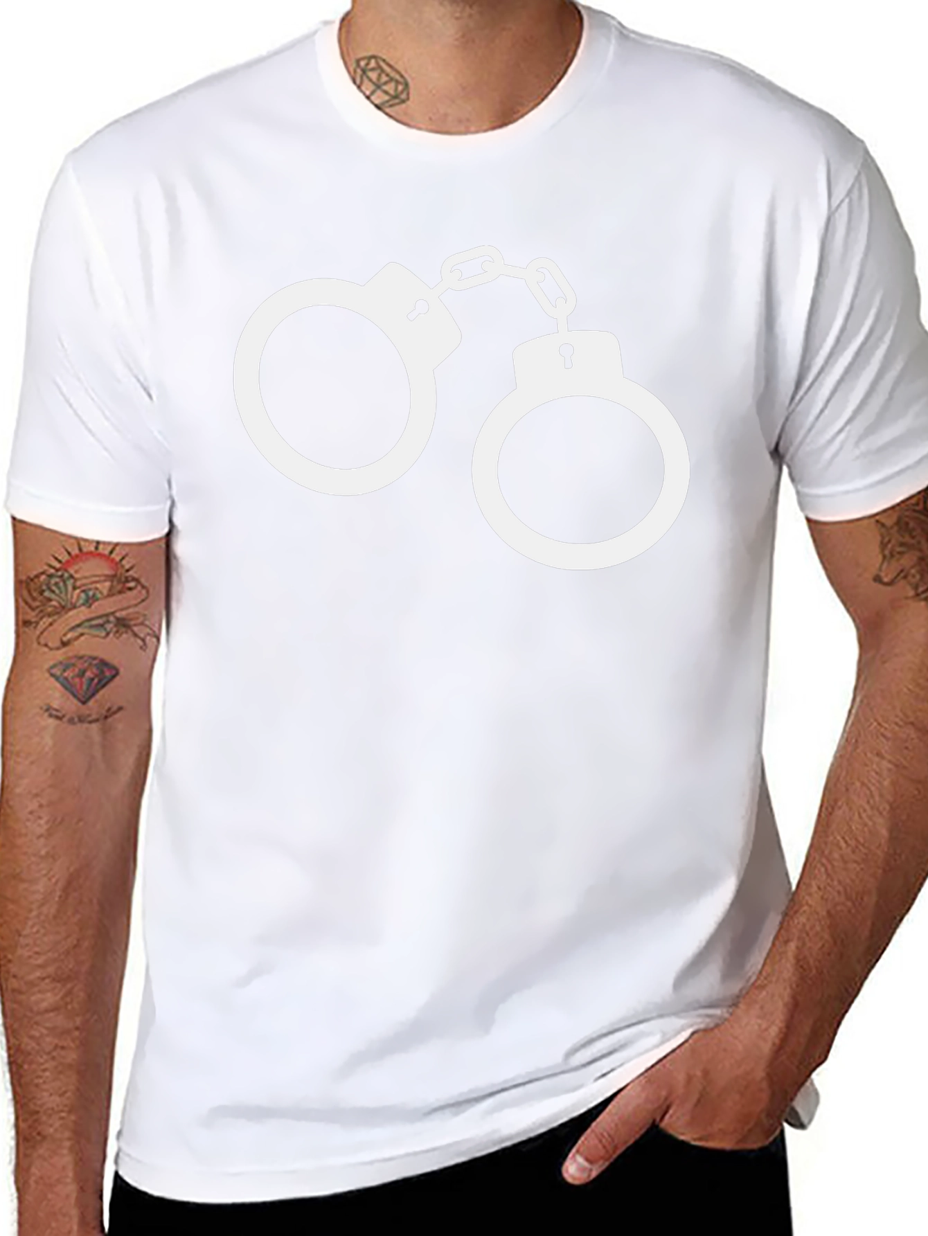 Novelty Handcuffs Graphic T-Shirt