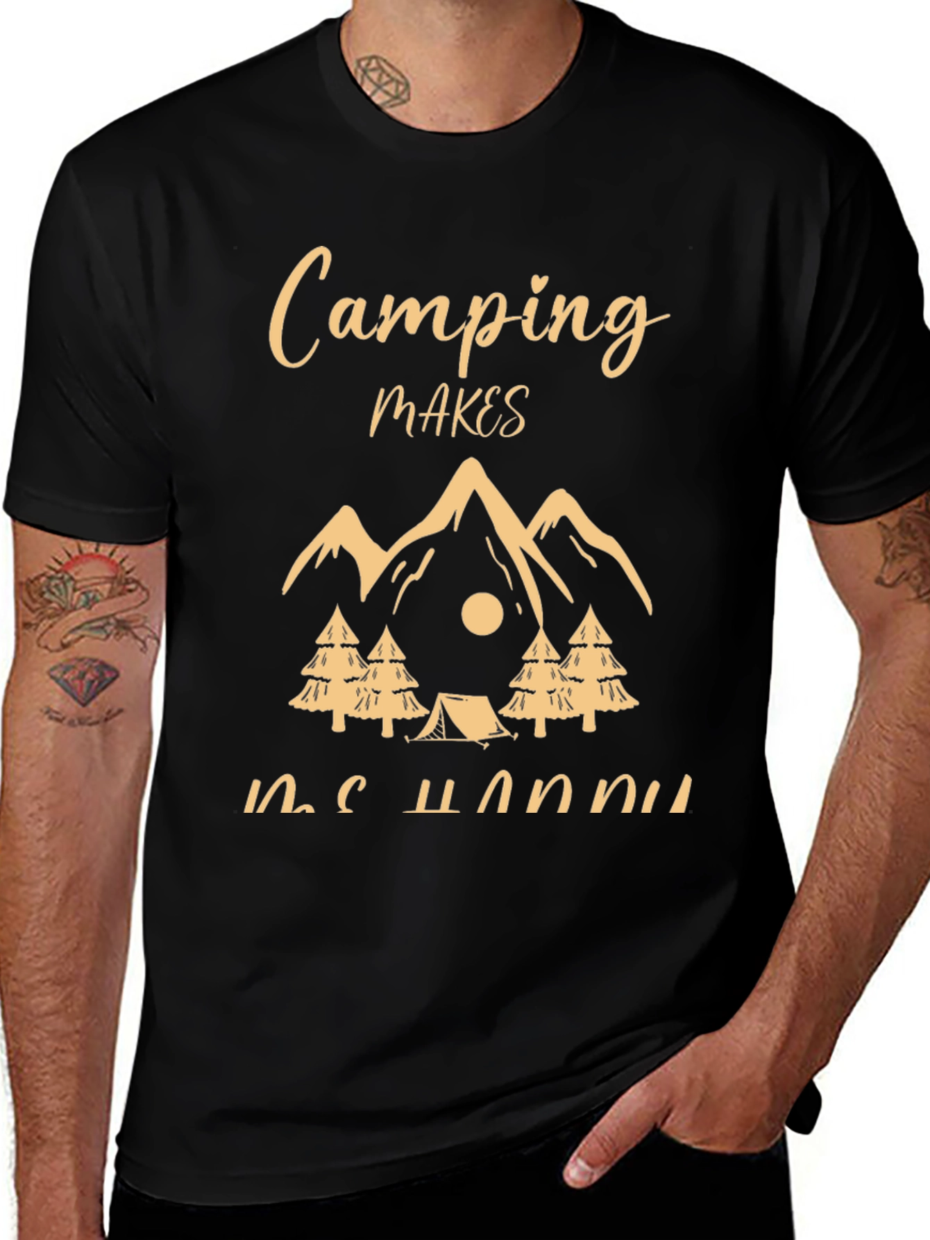 Camping Makes Me Happy Graphic Tee