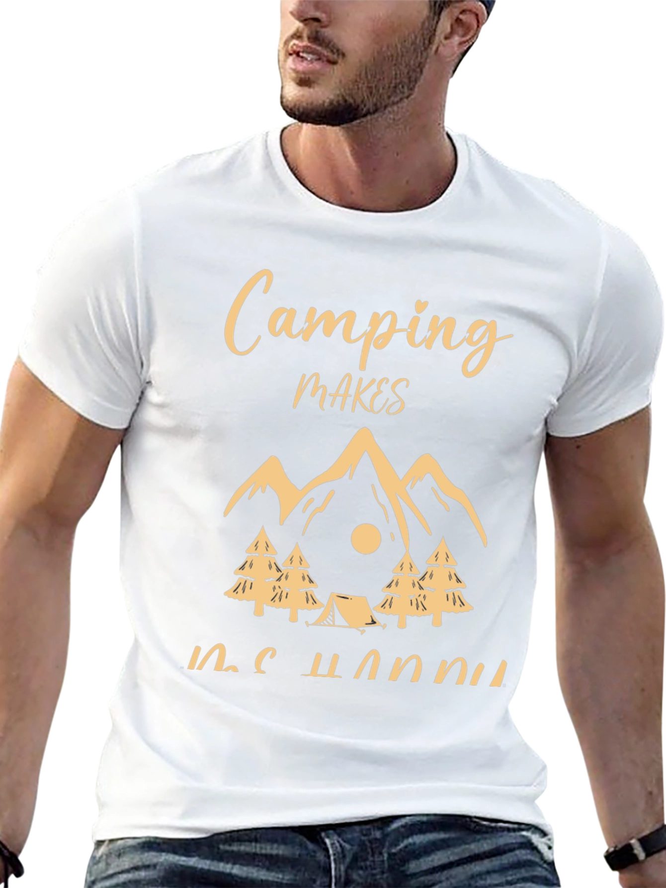 Camping Makes Me Happy Graphic Tee