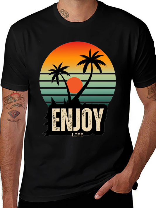 Enjoy Life Palm Tree Graphic T-Shirt