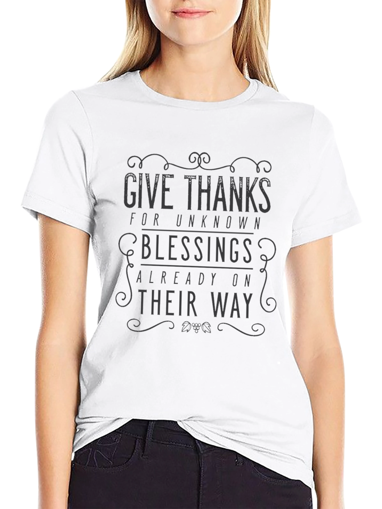 Give Thanks Graphic T-Shirt - Unisex Black Tee