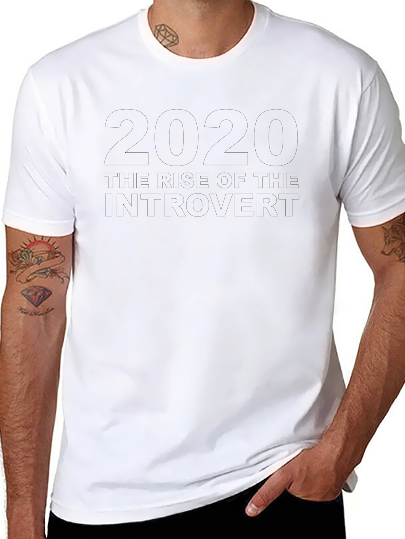 2020 Introvert T-Shirt - Black Crew Neck