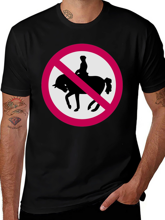 No Horse Riding Black T-Shirt