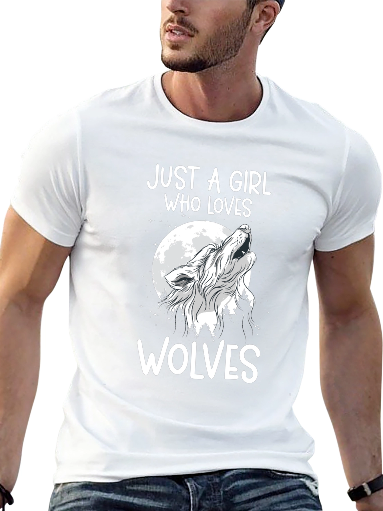 Just a Girl Who Loves Wolves Graphic Tee