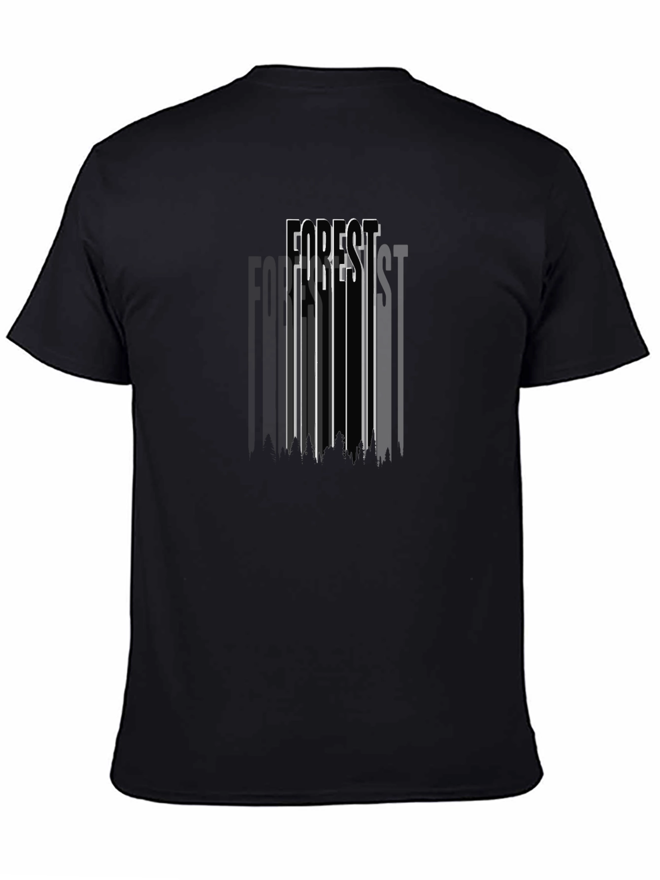 Mens Forest Graphic Print Black T-Shirt