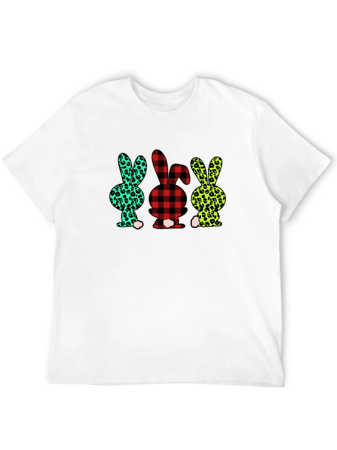 Easter Bunny Print Black T-Shirt