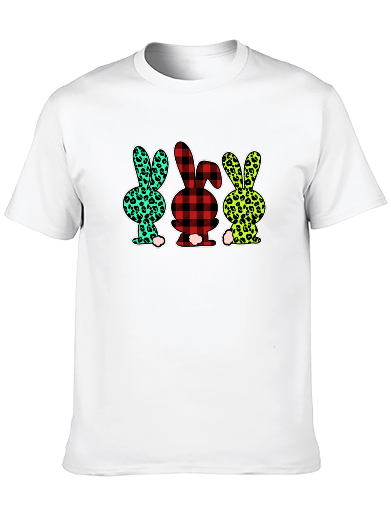 Easter Bunny Print Black T-Shirt