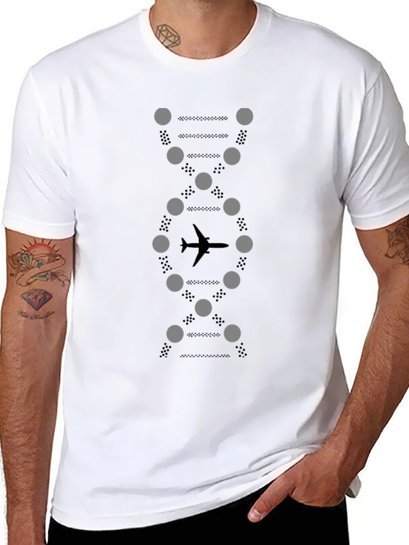 Airplane DNA Graphic Tee - Aviation Inspired T-Shirt