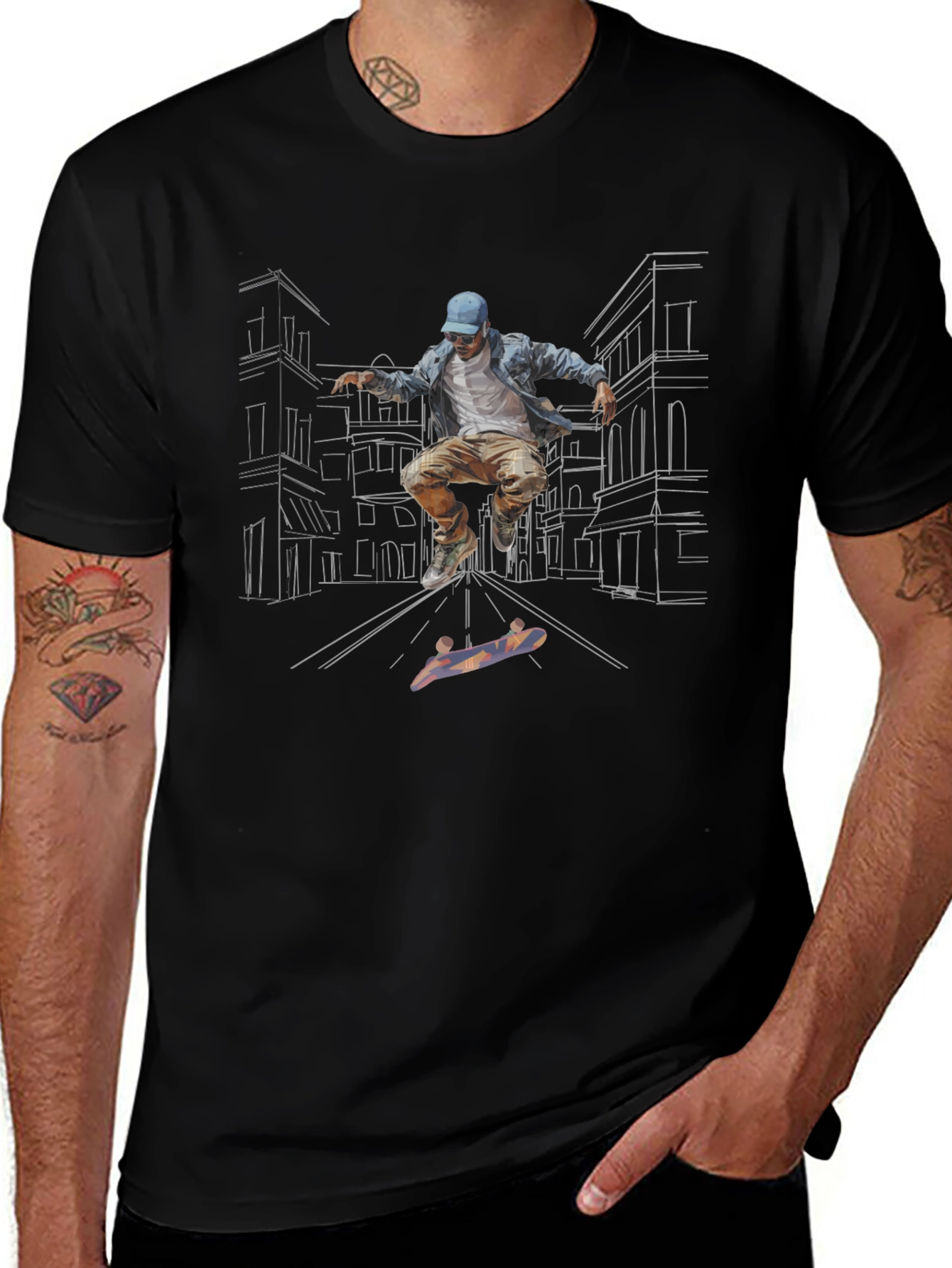 Skateboarder Graphic Tee - Urban Style