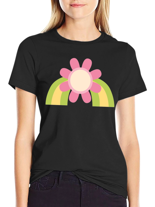 Retro Flower Rainbow T-Shirt - Groovy Style
