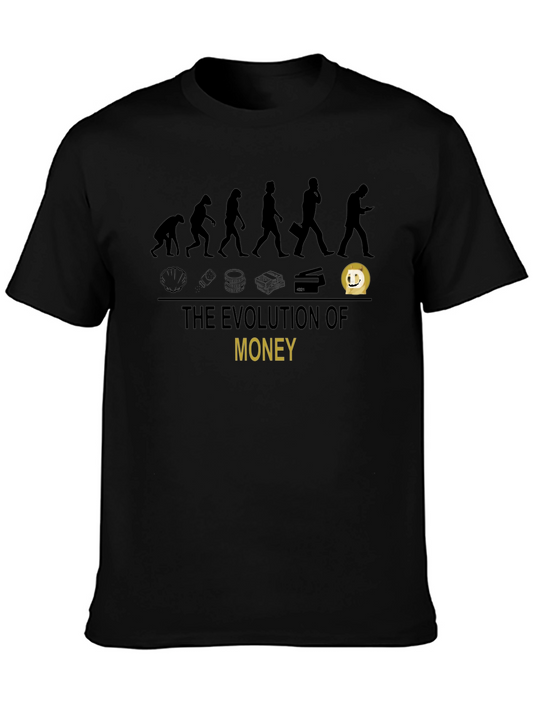 Evolution of Money Graphic Tee - Modern Financial Humor