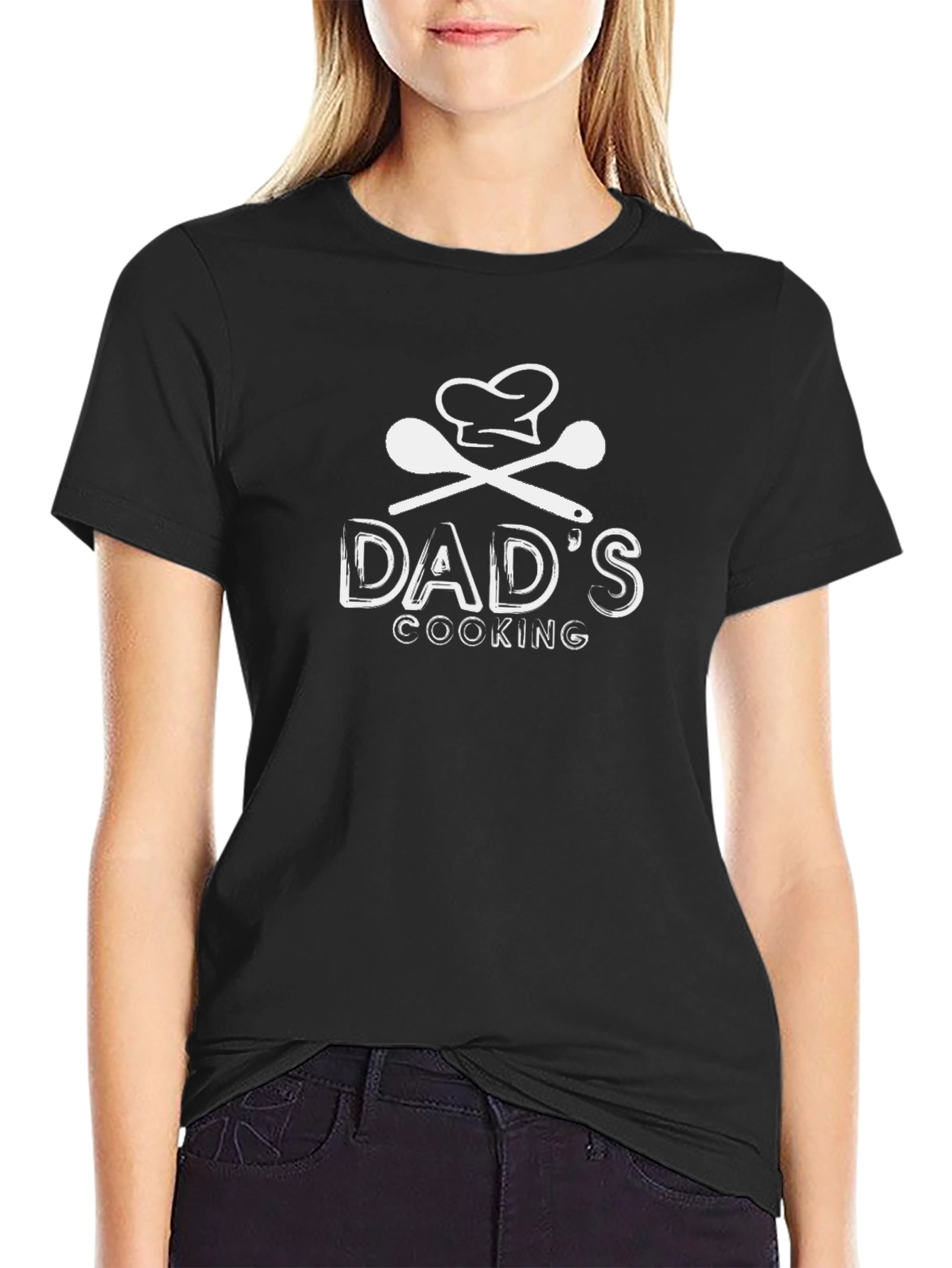 Dads Cooking T-Shirt - Chef Hat & Spoons Design