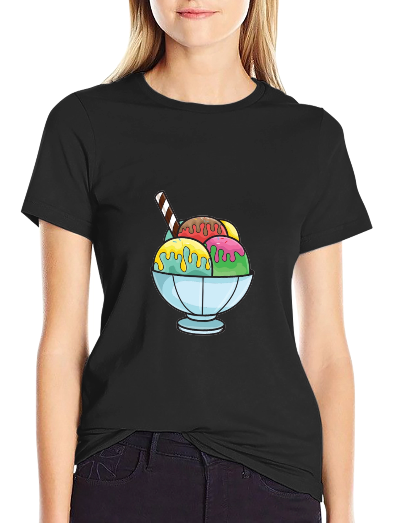 Ice Cream Dessert Graphic T-Shirt - Casual Style