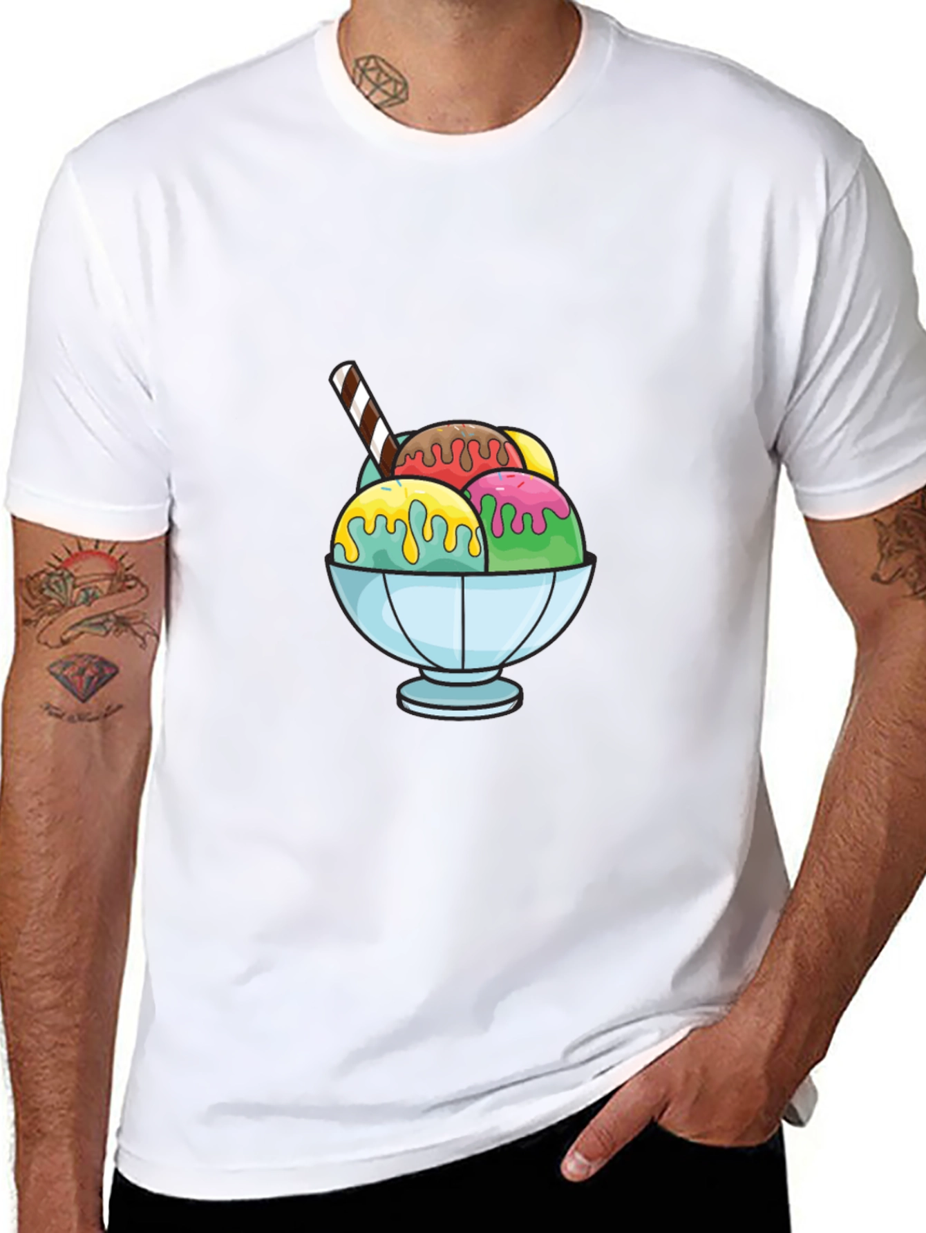 Ice Cream Dessert Graphic T-Shirt - Casual Style
