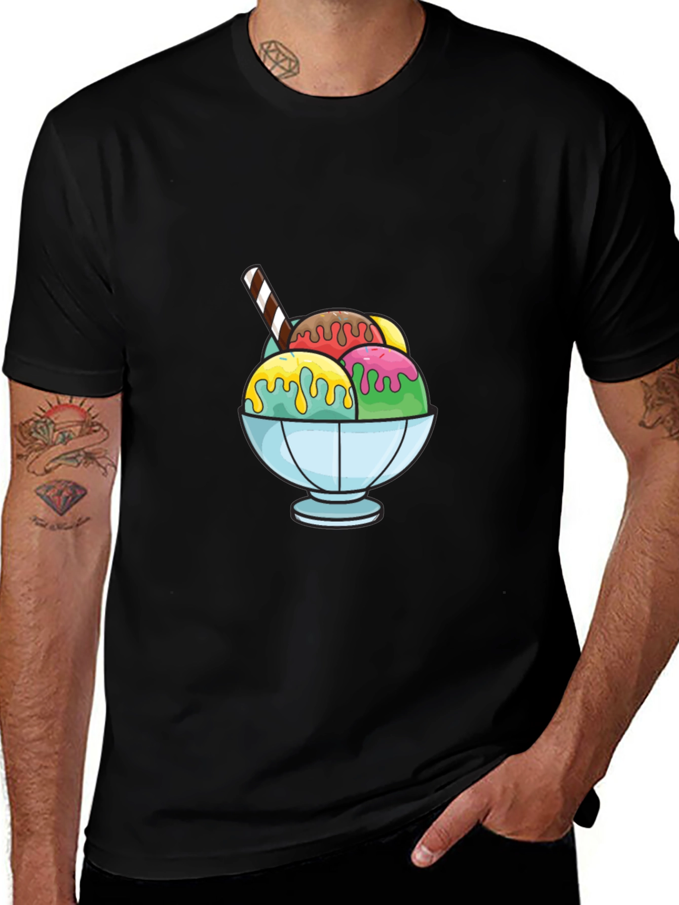 Ice Cream Dessert Graphic T-Shirt - Casual Style