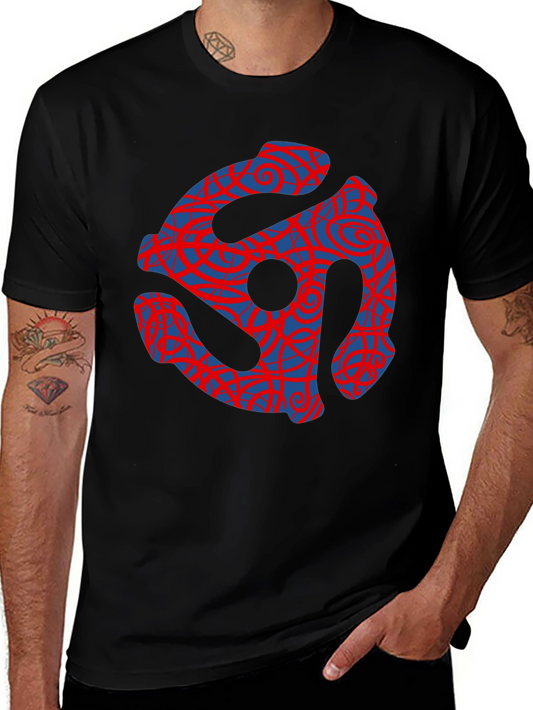Retro Record Adapter Graphic Tee - Black