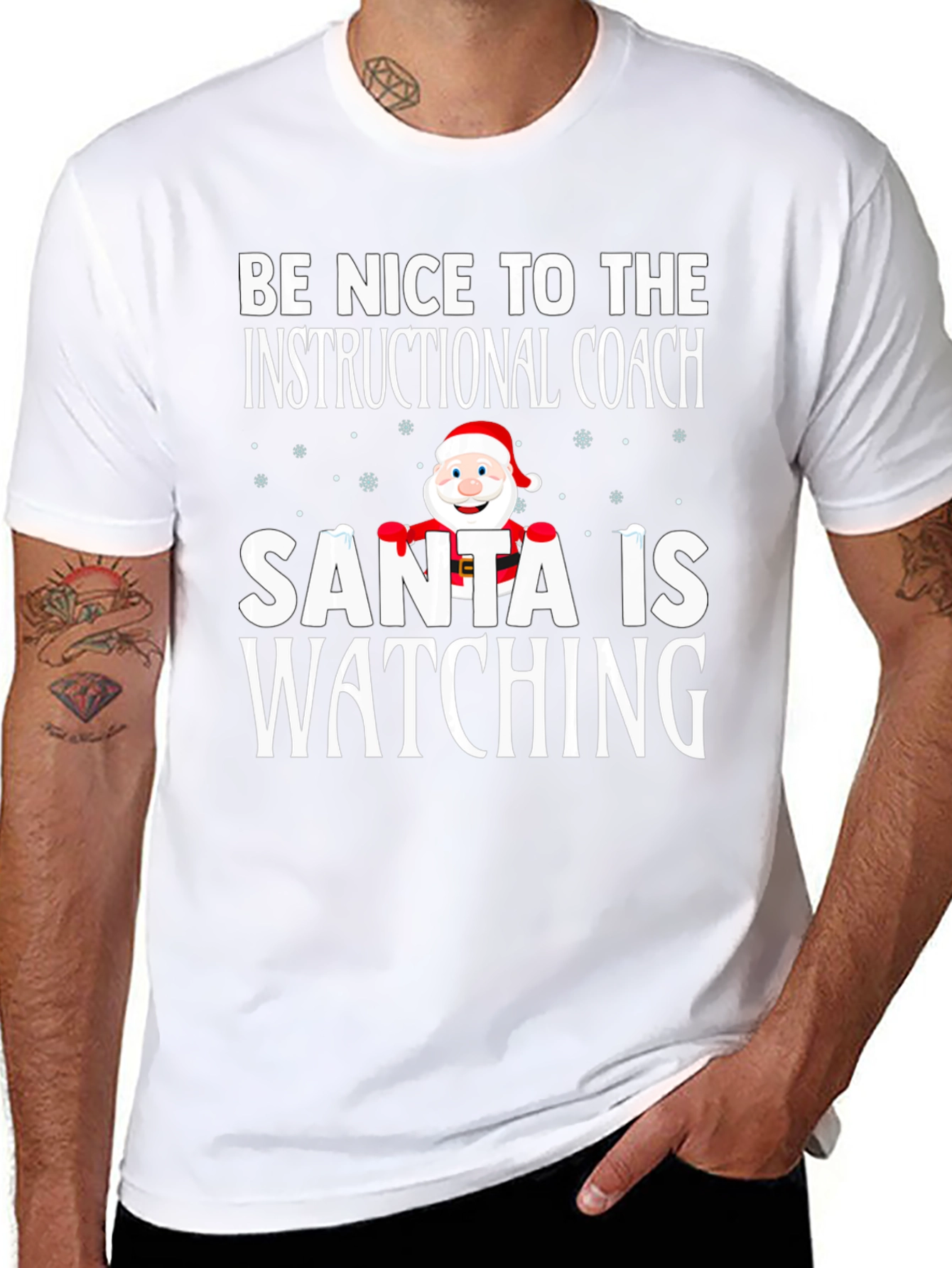 Be Nice To The Instructional Coach Santa T-Shirt