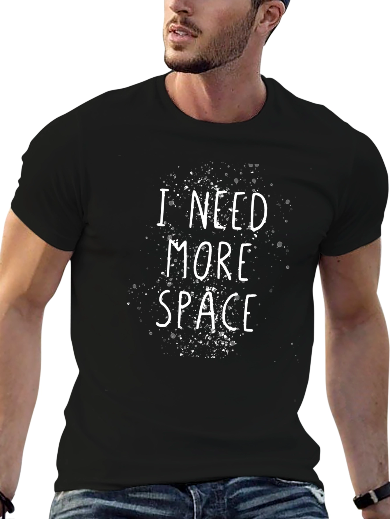 I Need More Space Graphic T-Shirt - Black