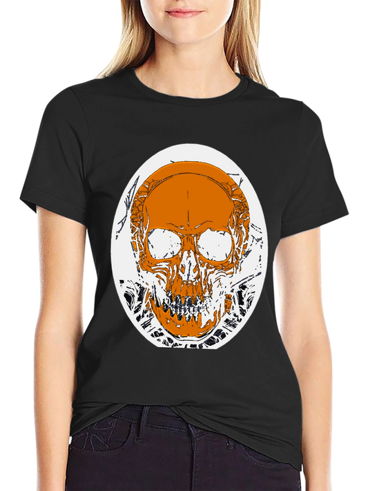 Skull Graphic Print T-Shirt - Black