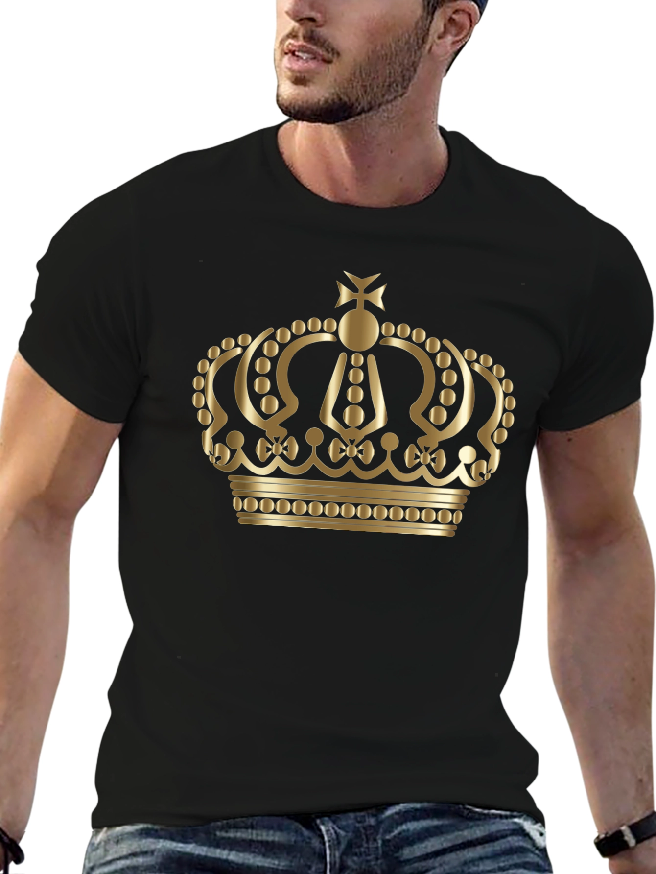 Gold Crown Graphic Black T-Shirt