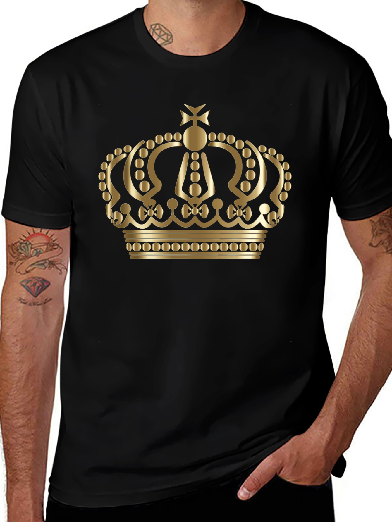 Gold Crown Graphic Black T-Shirt