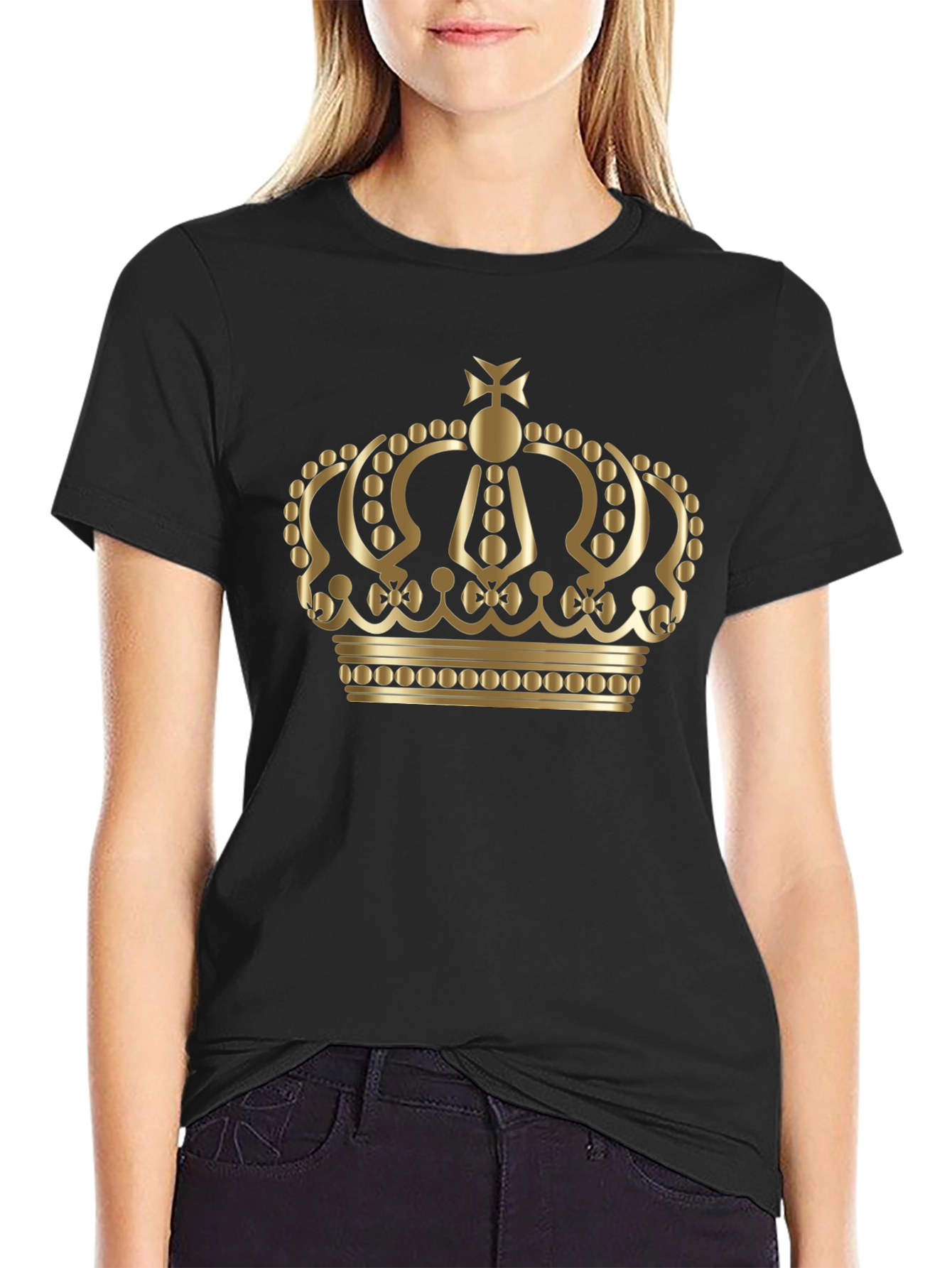 Gold Crown Graphic Black T-Shirt