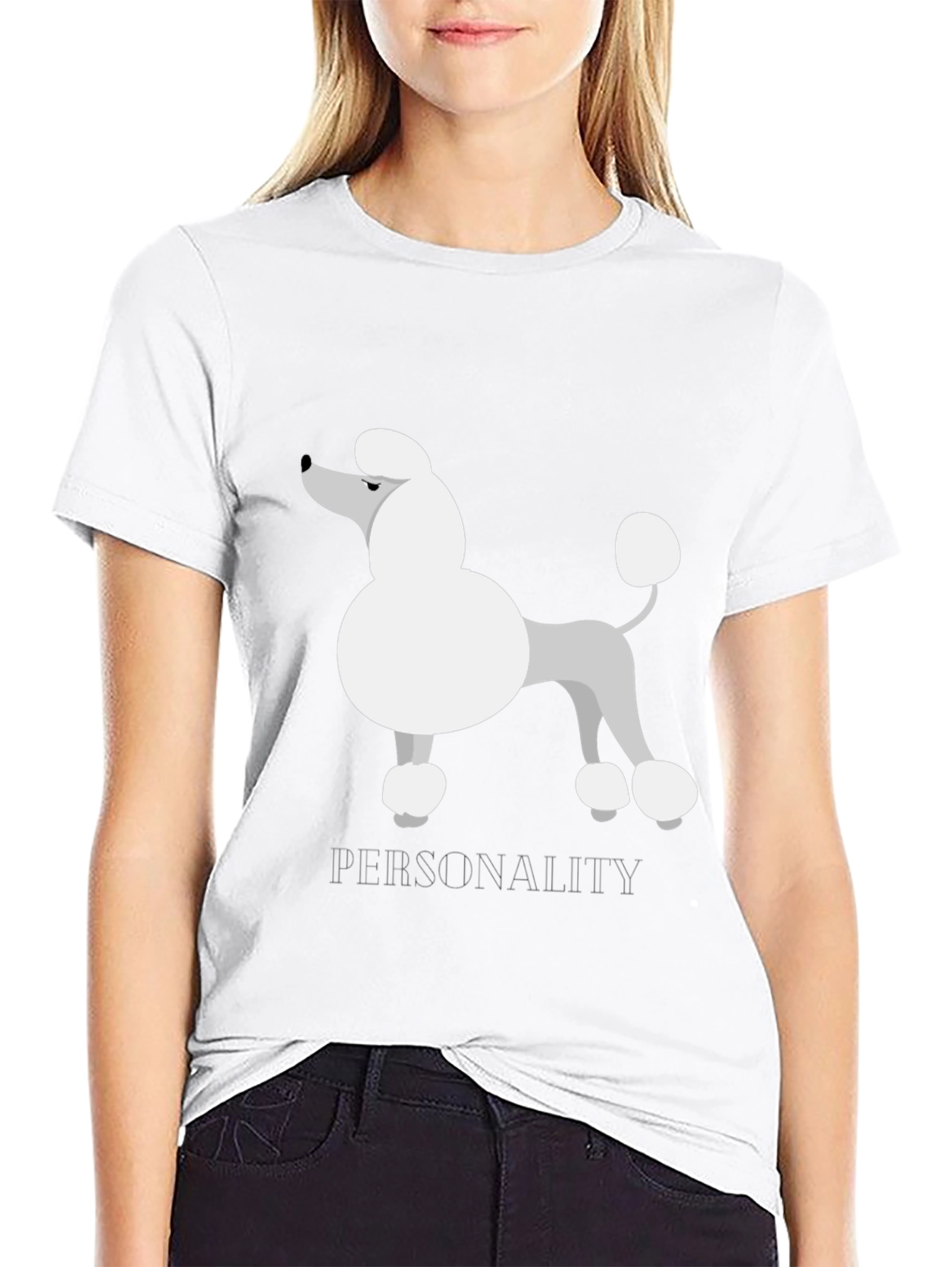 Poodle Personality T-Shirt - Black Cotton Tee