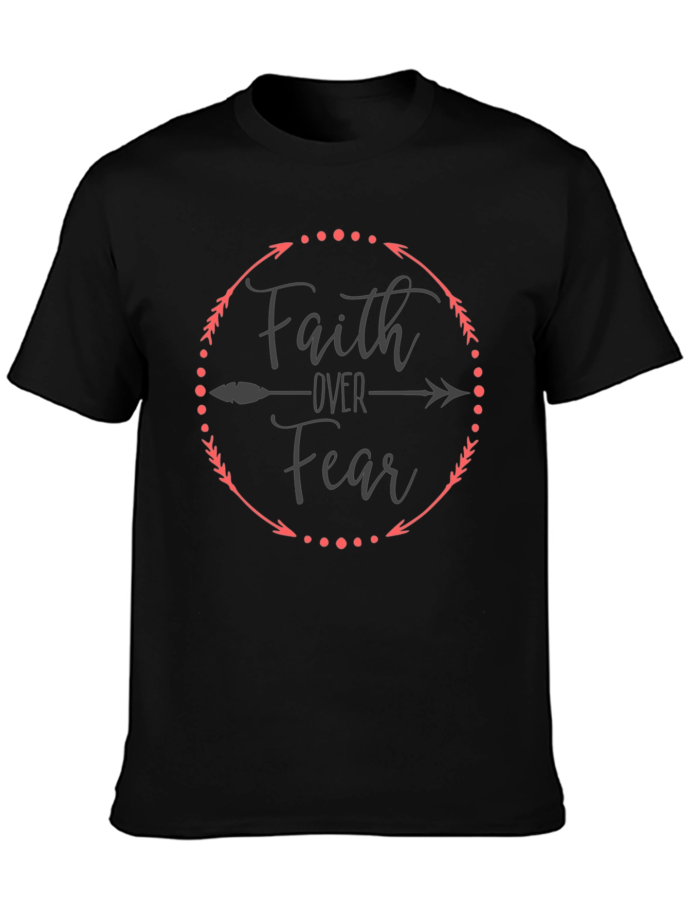 Faith Over Fear Graphic Tee - Black Cotton T-Shirt