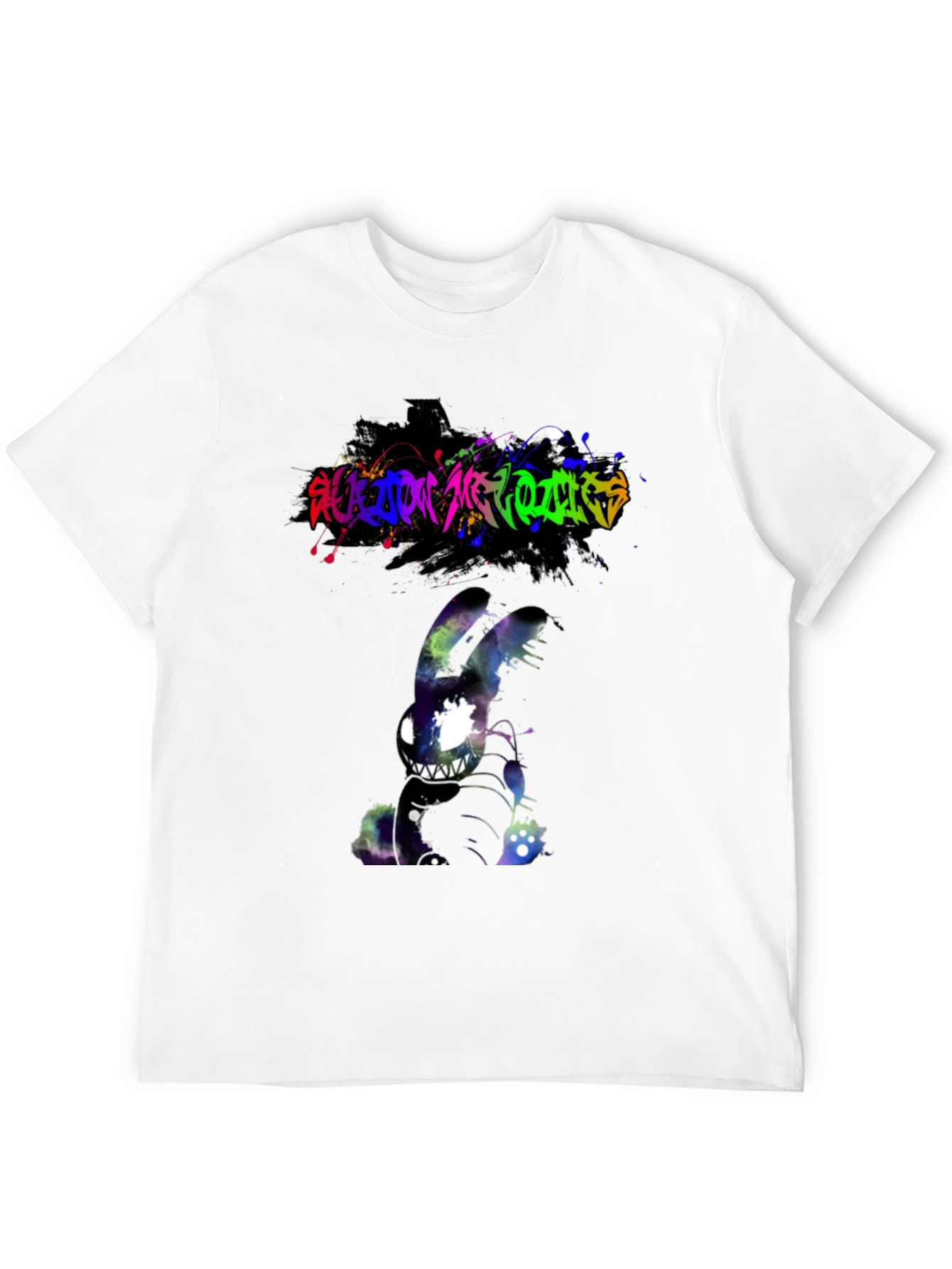 Cosmic Nightmare Bunny Graphic Tee - Unique Design