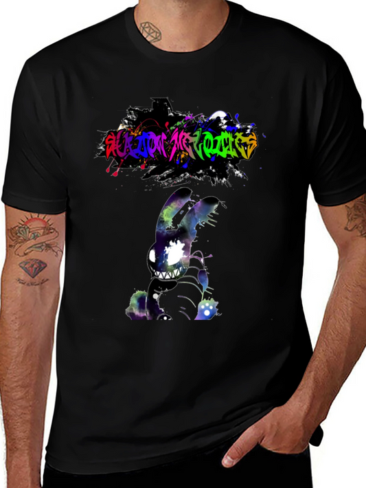 Cosmic Nightmare Bunny Graphic Tee - Unique Design