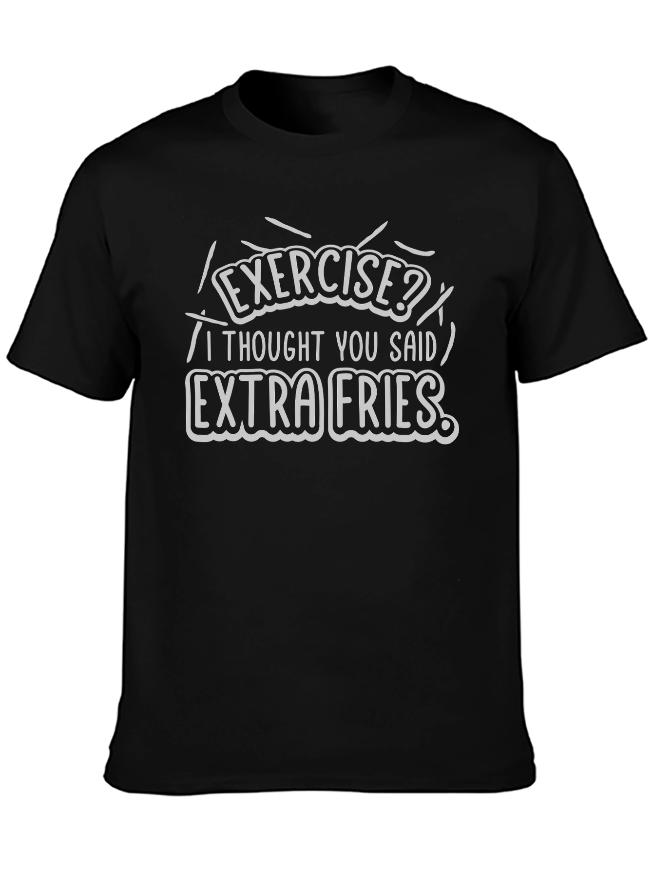 Extra Fries Graphic Tee - Black Casual T-Shirt