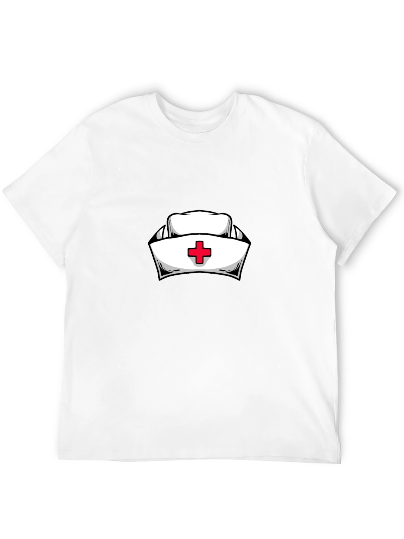 Nurse Hat Graphic Black T-Shirt