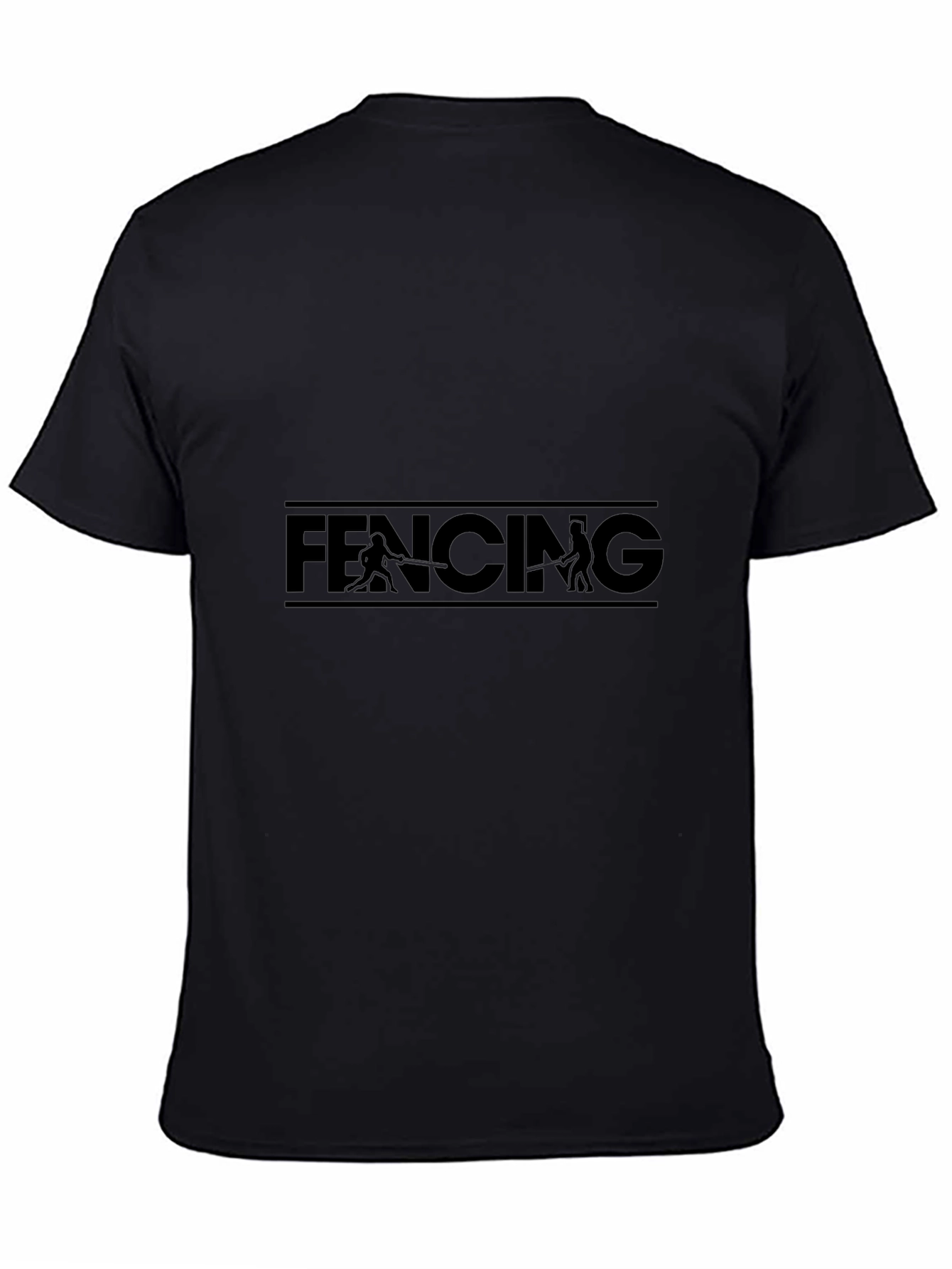 Fencing Graphic T-Shirt - Black Stylish Comfortable