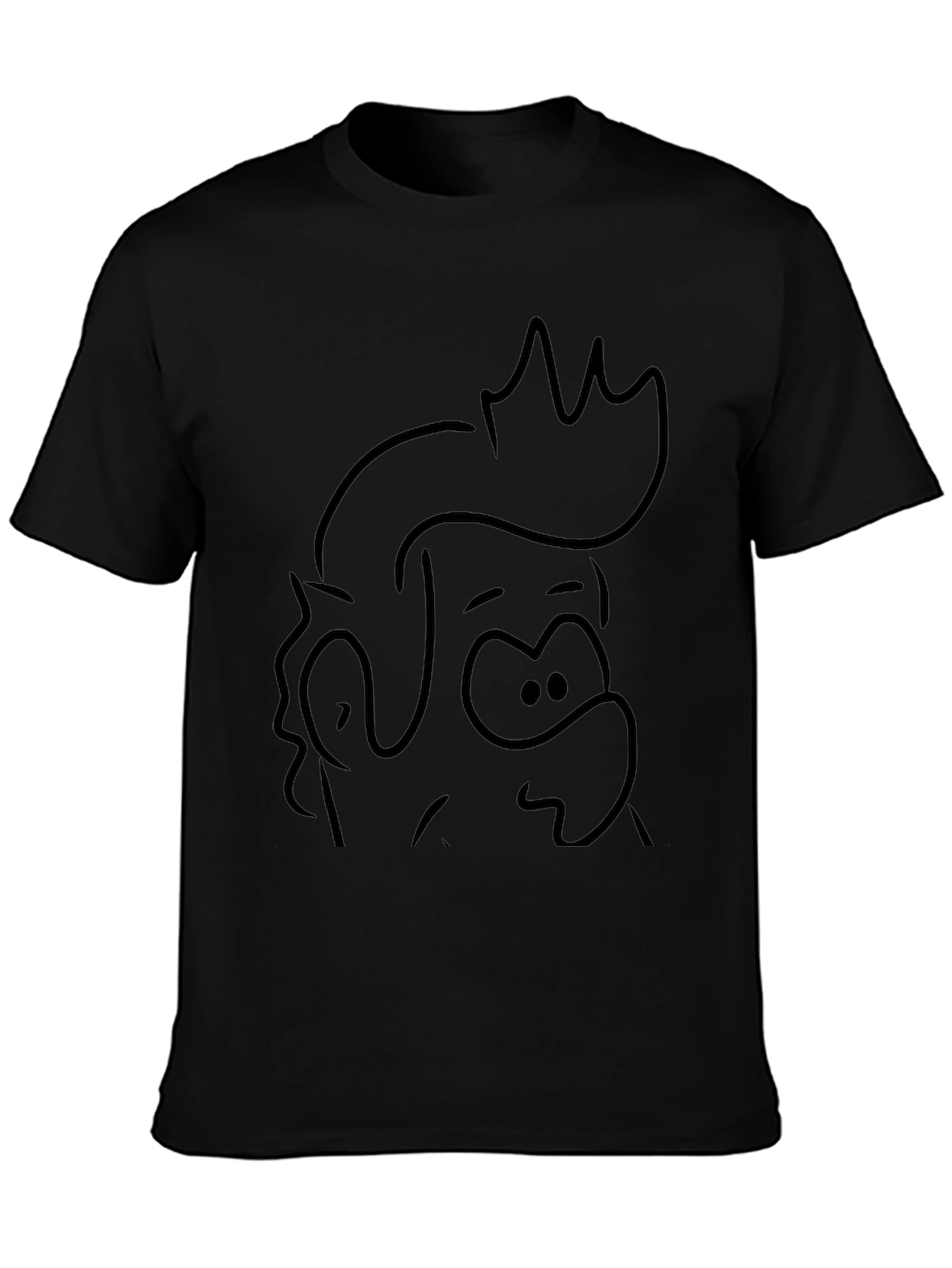 Cartoon Outline Black Tee