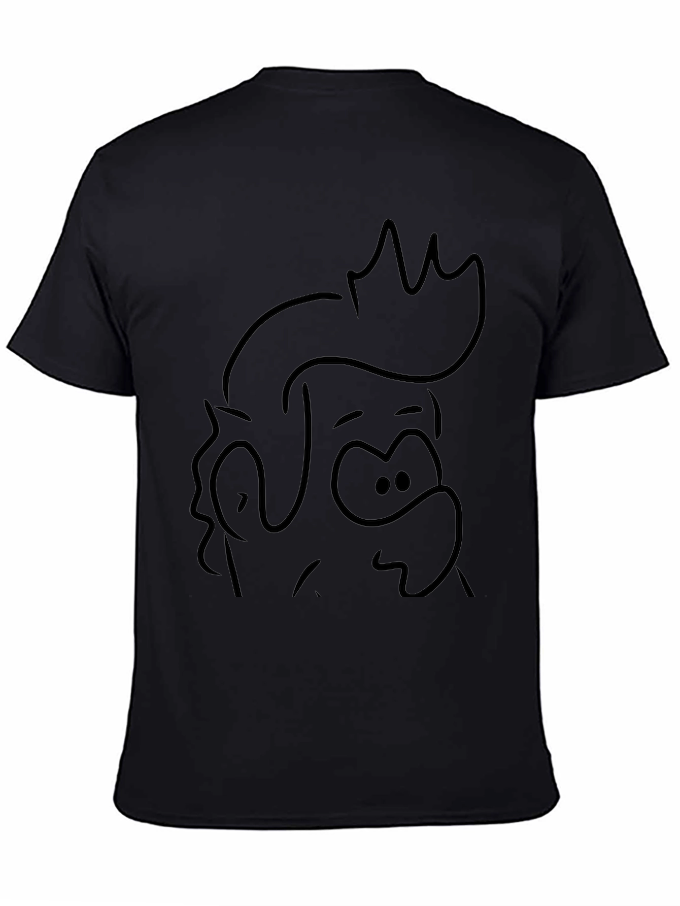Cartoon Outline Black Tee