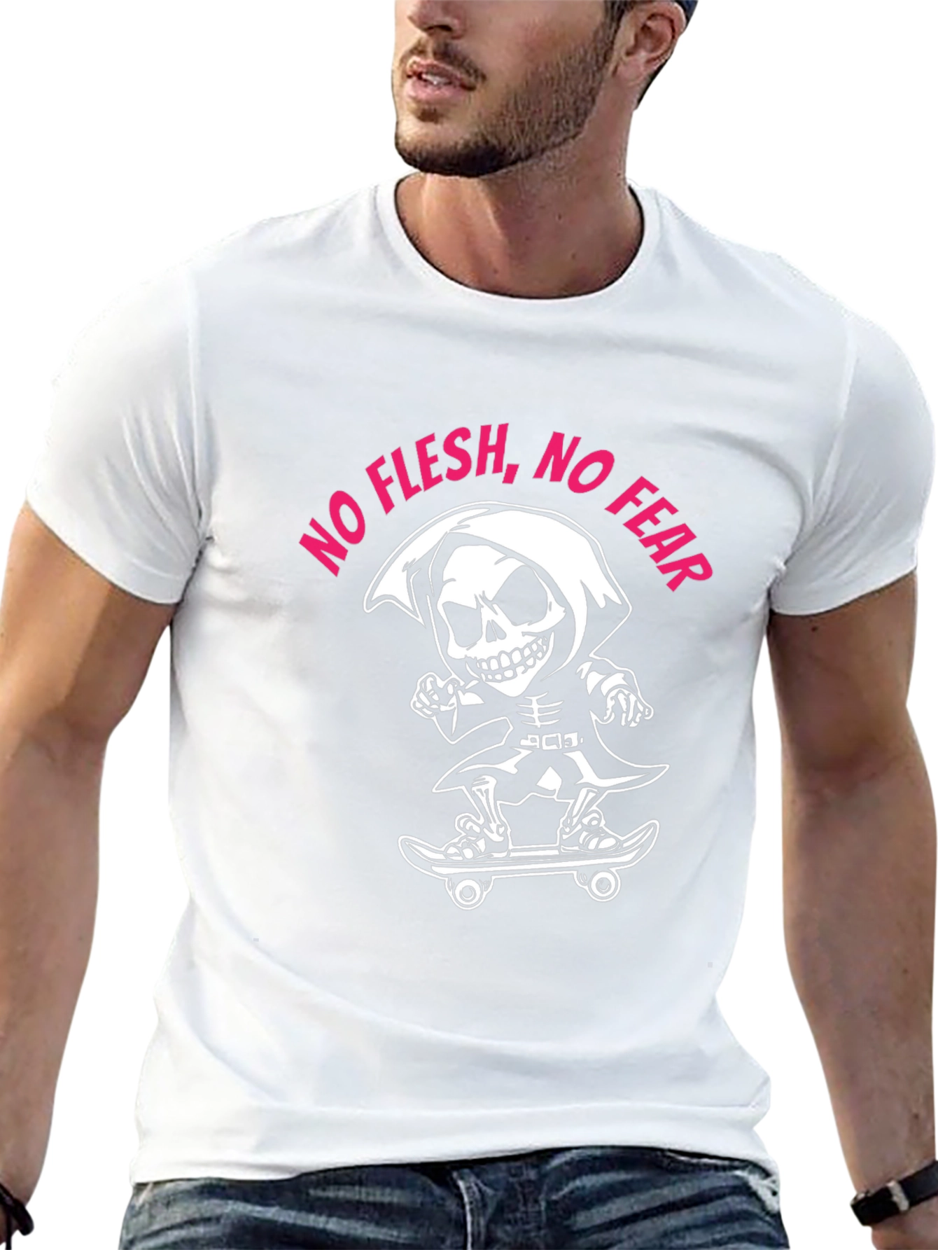 Grim Reaper Skateboarder Black T-Shirt