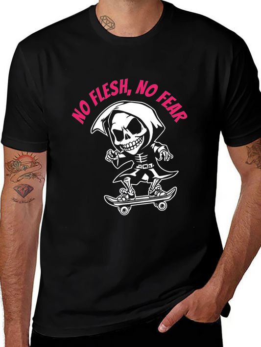 Grim Reaper Skateboarder Black T-Shirt