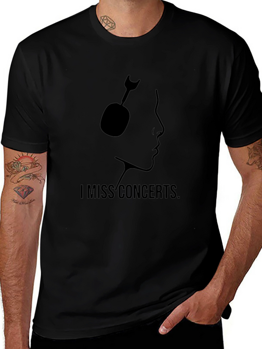 I Miss Concerts Black Graphic Tee