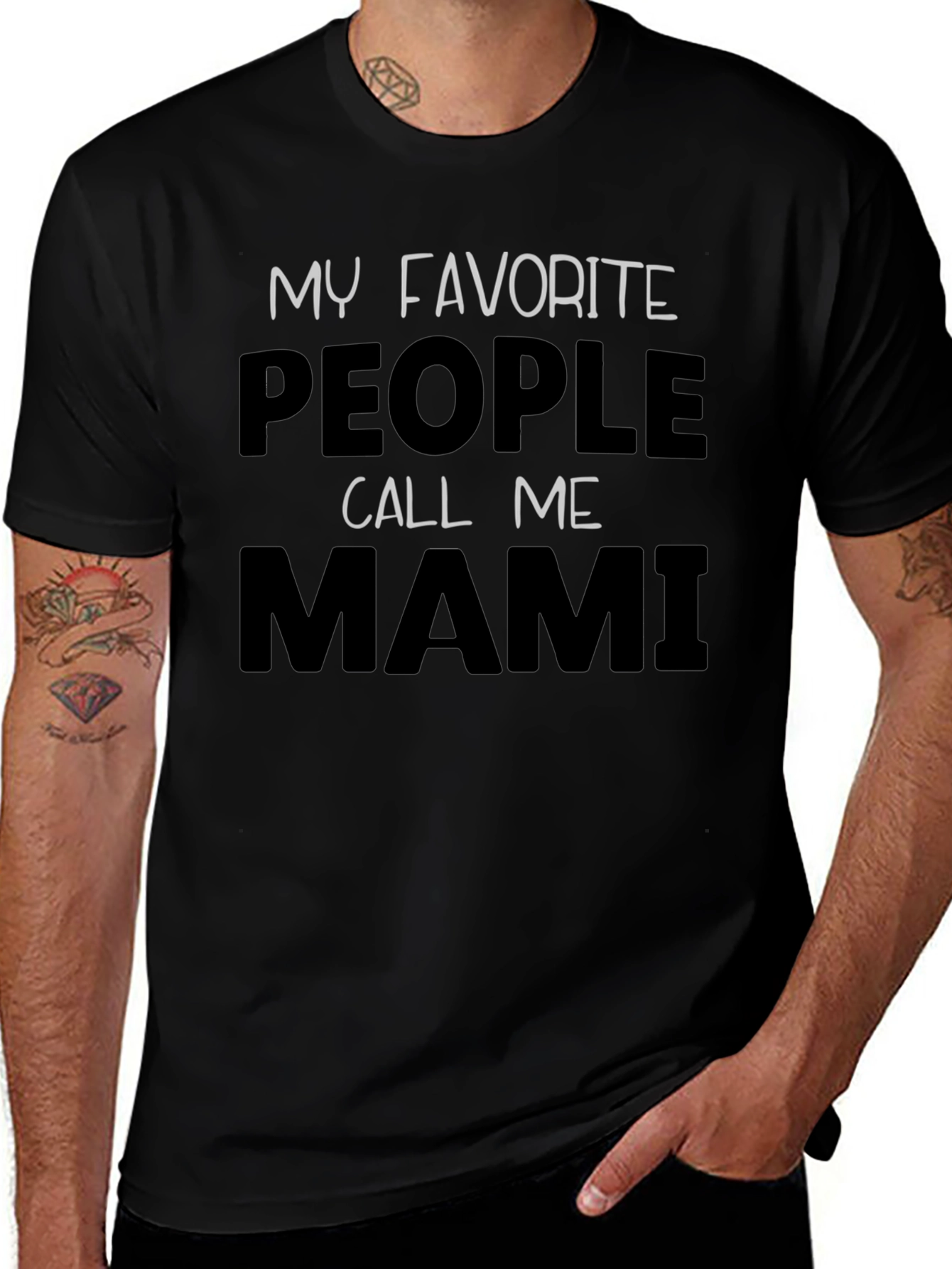 My Favorite People Call Me Mami Black T-Shirt