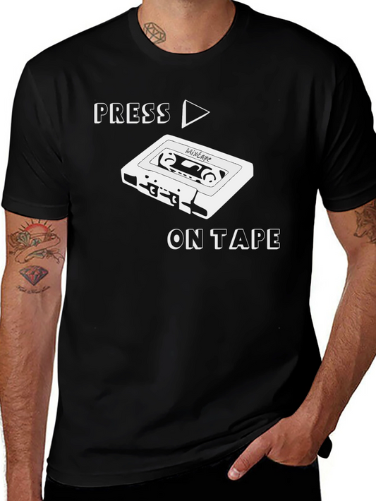 Press Play on Tape Graphic Tee - Retro Music Lover